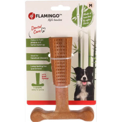 Flamingo Hundespielzeug aus Bambus und Nylon mit Rindertropfen Kauspielzeug für Hunde