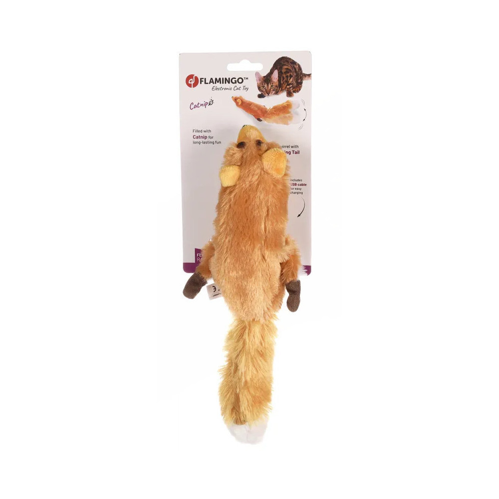 Flamingo Brinquedo electrónico de esquilo com cauda móvel 34 cm Jogos