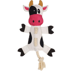 Flamingo 38 cm brinquedo de vaca com corda para cães Jogos de cordas para cães