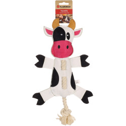 Flamingo 38 cm brinquedo de vaca com corda para cães Jogos de cordas para cães