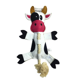 Flamingo Cow toy with rope 38 cm for dog Ropes for dogs