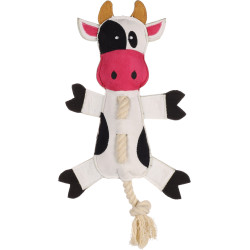 Flamingo Cow toy with rope 38 cm for dog Ropes for dogs