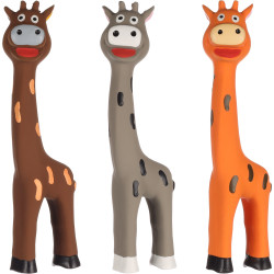 Flamingo Spielzeug 1 Giraffe aus Latex Zufallsfarbe 24 cm für Hunde Quietschspielzeug für Hunde