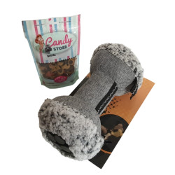 animallparadise Spielzeug Plüschknochen Spender mit Leckerlis 180 g für Hunde Spiele a Belohnung Süßigkeit