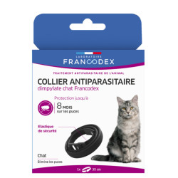 Francodex Dimpylate Ongediertebestrijding Halsband 35 cm zwart Voor Katten Kat ongediertebestrijding