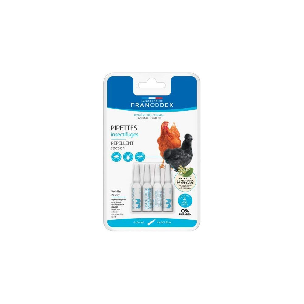 Francodex Insect repellent pipettes For hens, geese and ducks 4 pipettes Treatment