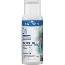 Francodex Bactofluid Start 100ml voor vissen, regelt het ammoniak- en nitrietgehalte Testen, waterbehandeling