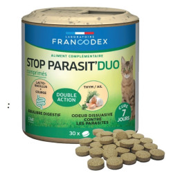 Antiparasitaire chat Vers o net + Repousse les parasites 30 comprimés  pour chat