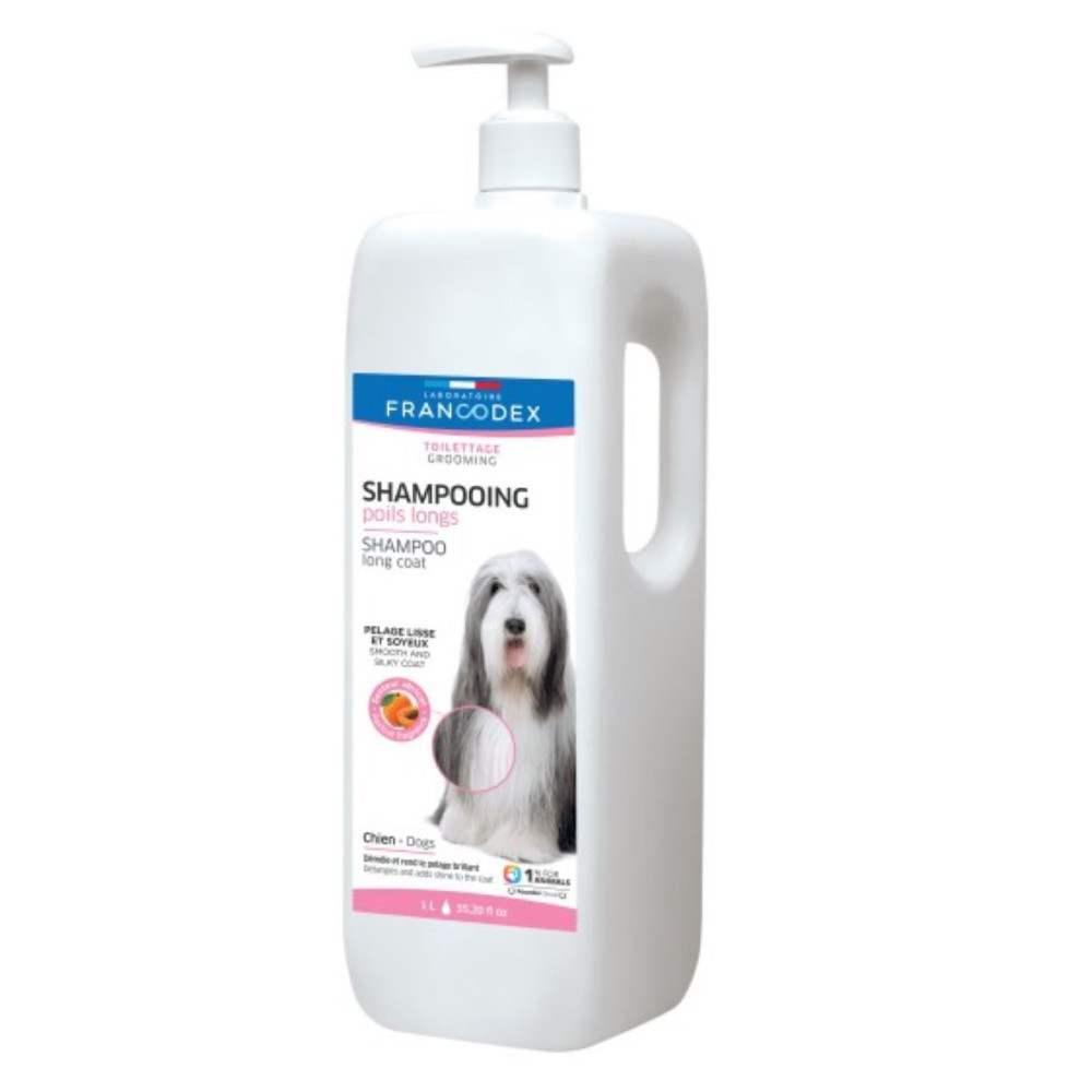 Francodex 1 liter shampoo voor langharige honden Shampoo