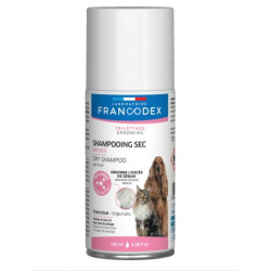 Francodex Champú seco en aerosol 150 ml, para perros y gatos Champú
