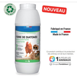 Francodex Diatomeeënaarde 450 g, drogend, absorberend voor kippenhokken, hokken, achtertuinen Behandeling