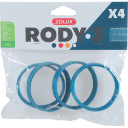 Tubes et tunnels 4 anneaux connecteur pour tube Rody couleur bleu taille ø 6 cm pour rongeur
