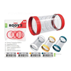 zolux 4 Ringe Verbinder für Rody-Rohr Farbe blau Größe ø 6 cm für Nager Röhren und Tunnel