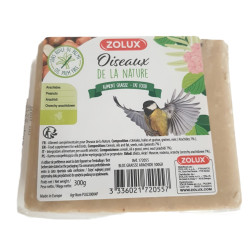 zolux Bloque de grasa de cacahuete de 300 gr para aves de la naturaleza. Bola de comida para pájaros