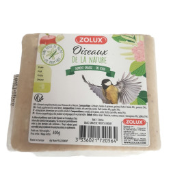 zolux Bloque de grasa de frutas 300 gr para aves de la naturaleza. Bola de comida para pájaros