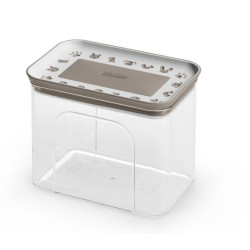 Stefanplast Caja de golosinas para perros o gatos con cierre hermético de 1,2 litros Caja de almacenamiento de alimentos