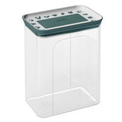 Stefanplast Caixa de tratamento hermética verde de 2,2 litros para cães e gatos Caixa de armazenamento de alimentos