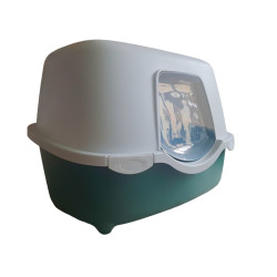 animallparadise Toilette per gatti allungata verde 56 x 39 x 39 cm Casa dei servizi igienici