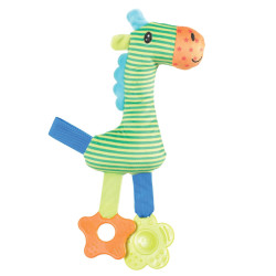 Peluche pour chien Peluche rio girafe vert anneau à mordiller 26 cm jouet pour chiots
