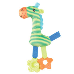 animallparadise Rio giraffe pluche groen kauwring 26 cm puppy speelgoed Pluche voor honden