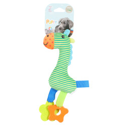 animallparadise Anel de mastigação de girafa de pelúcia verde rio 26 cm brinquedo de cachorro Peluche para cães
