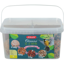 zolux Cubo mixto premium 4 variedades incluida bola de grasa de 3 kg para pájaros Bola de comida para pájaros