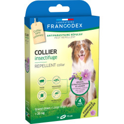 Francodex Collar repelente de insectos 75 cm fórmula reforzada para perros de más de 20 kg collar de control de plagas