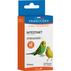 Francodex Intestinet onderhoudt het spijsverteringsevenwicht 10 g voor vogels Voedingssupplement