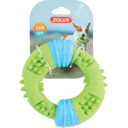 zolux Spielzeug Ring Sunset 15 cm grün für Hunde Quietschspielzeug für Hunde