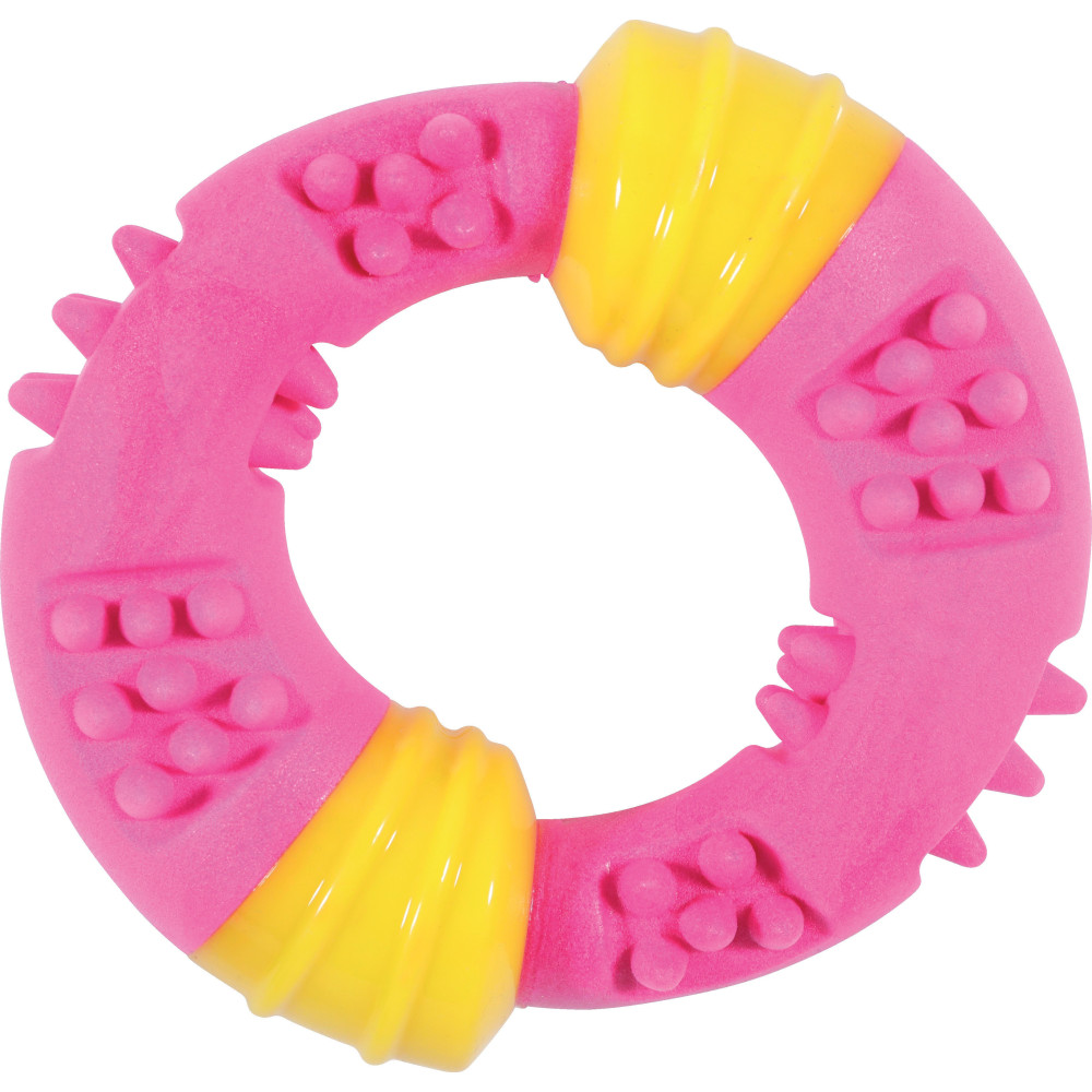 zolux Sunset ring speeltje 15 cm roze voor honden Piepende speeltjes voor honden