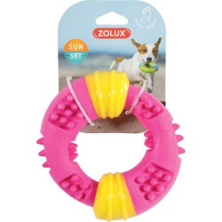 zolux Spielzeug Ring Sunset 15 cm rosa für Hunde Quietschspielzeug für Hunde