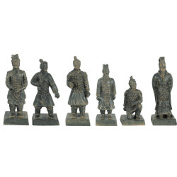 animallparadise 6 Statuettes guerrier chinois Qin S, hauteur 8.5 cm, décoration aquarium Statue