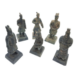 animallparadise 6 Statuettes guerrier chinois Qin S, hauteur 8.5 cm, décoration aquarium Statue