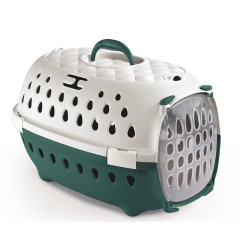 Stefanplast Caixa de transporte verde chique e inteligente com um máximo de 6 kg para cães e gatos pequenos Gaiola de transporte