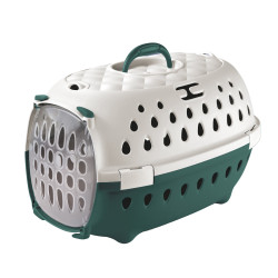 Stefanplast Caixa de transporte verde chique e inteligente com um máximo de 6 kg para cães e gatos pequenos Gaiola de transporte