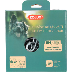 zolux Cadena de seguridad de acero de 5 metros con eslabón antitorsión para perros Cordón y pértiga