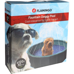 Flamingo Basen dla psa z dyszą wodną ø 120 x 30 cm niebiesko-szary Piscine pour chien