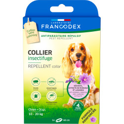 Francodex Collier Insectifuge 60 cm pour Chiens de 10 kg à 20 kg formule renforcée collar de control de plagas