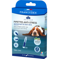 Francodex 4 pipetas anti-stress calmantes e de bem-estar para cães Anti-Stress