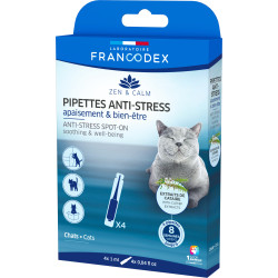 Francodex 4 pipetas calmantes antiestrés y de bienestar para gatos Comportamiento