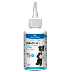 Francodex Lozione detergente per la cura delle orecchie 125 ml per cuccioli e gattini Cura delle orecchie del cane