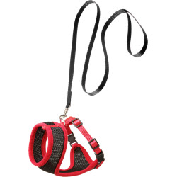 animallparadise Large cat harness, black and red, size L, adjustable Harness