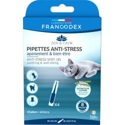 Francodex 4 Anti-Stress-Pipetten Beruhigung und Wohlbefinden für Kätzchen Verhalten