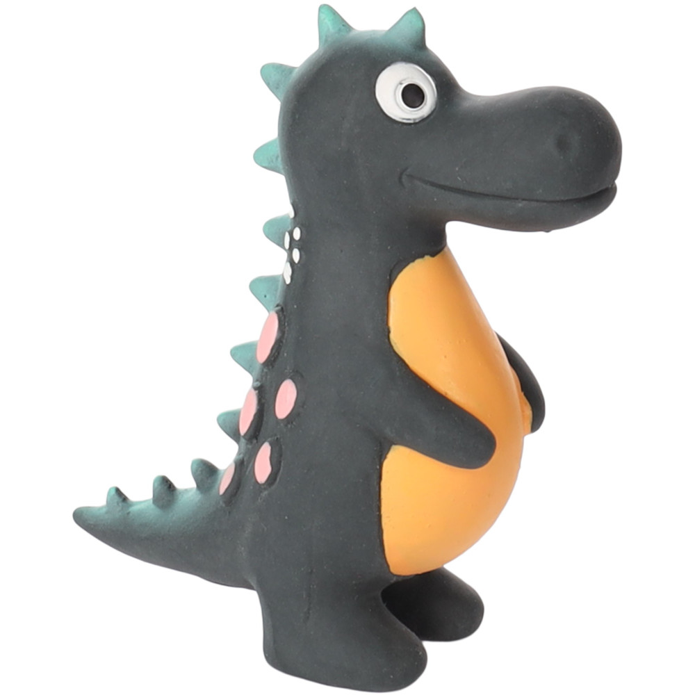 Flamingo Puga black latex dinosaur toy Height 12 cm for dogs Squeaky toys for dogs