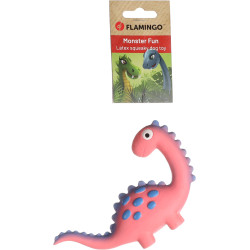 Flamingo Różowy lateksowy dinozaur dla psa o wysokości 10 cm Jouets à couinement pour chien