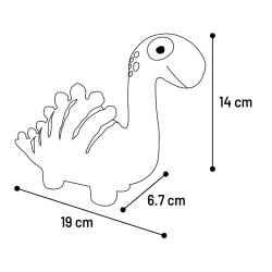 Flamingo Zielona lateksowa zabawka dinozaur dla psów o wysokości 13,5 cm Jouets à couinement pour chien
