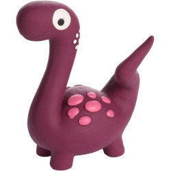 Flamingo Brinquedo de dinossauro em látex roxo com 15 cm de altura para cães Brinquedos de ranger para cães