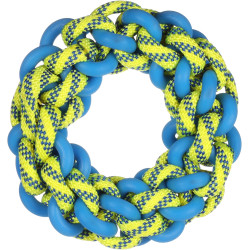 Jeux cordes pour chien Jouet flottant Anneau Corde Bleu & Jaune ø 17 cm x 5 cm pour chien