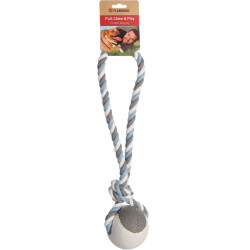 Flamingo Spielzeug Ziehleine mit Ball Blau ø 12 cmx 50 cm für Hunde Seilspiele für Hunde