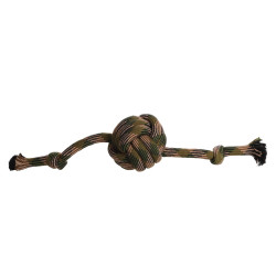 Jeux cordes pour chien Jouet Balle nouée Corde avec 2 nœuds Camouflage 65 cm pour chien